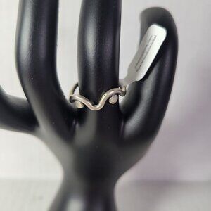 Revolve Peter+June Silver Tone Beach Casual Classic Wave Design Adjustable Ring
